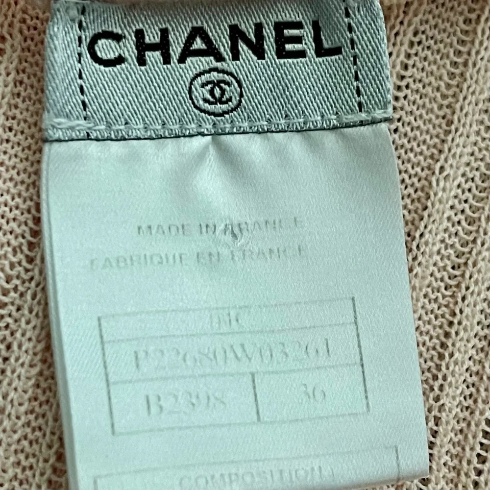 CHANEL Pink Flutter Sleeve Lightweight Knit Top